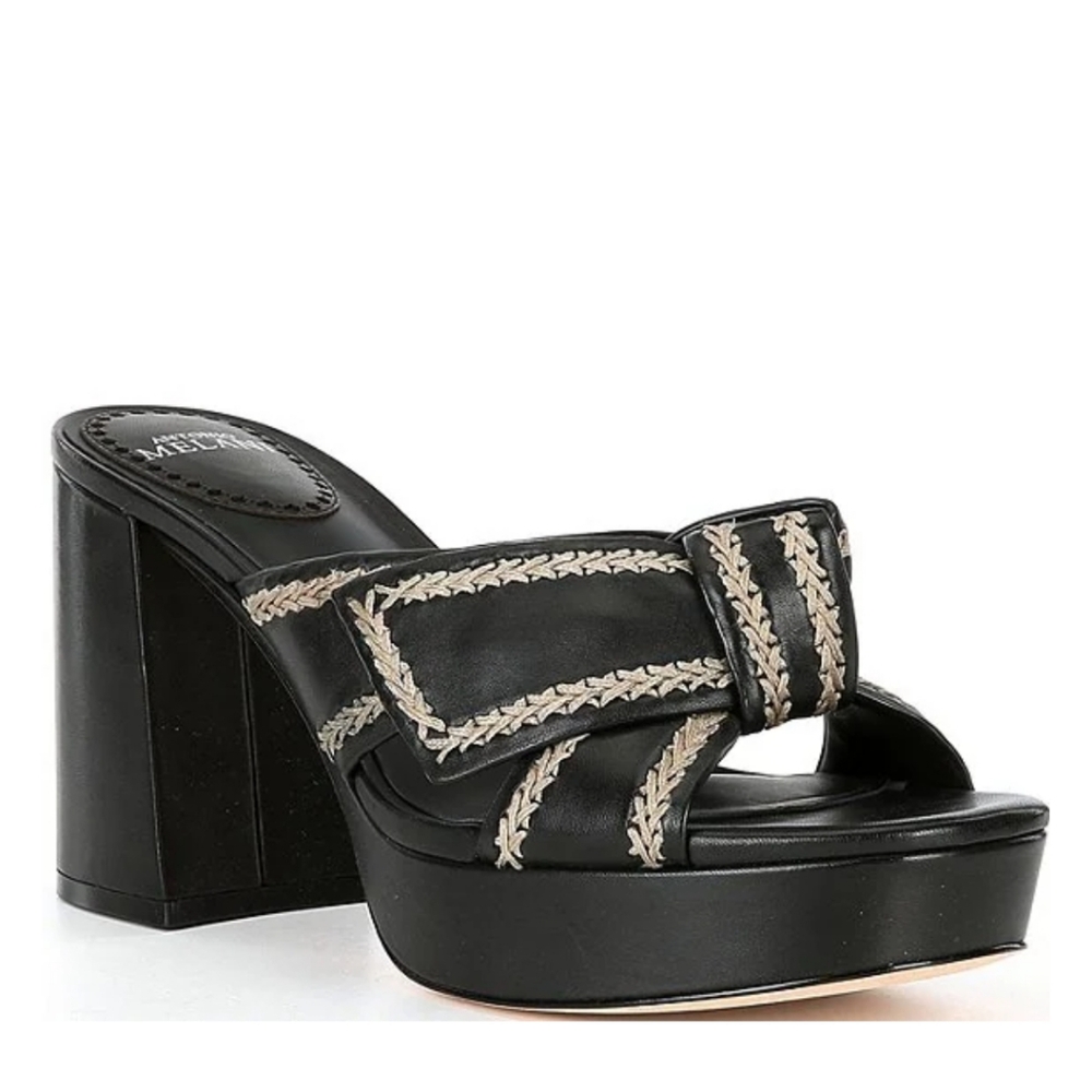 Antonio Melani Cora Leather Knotted Platform Sandals